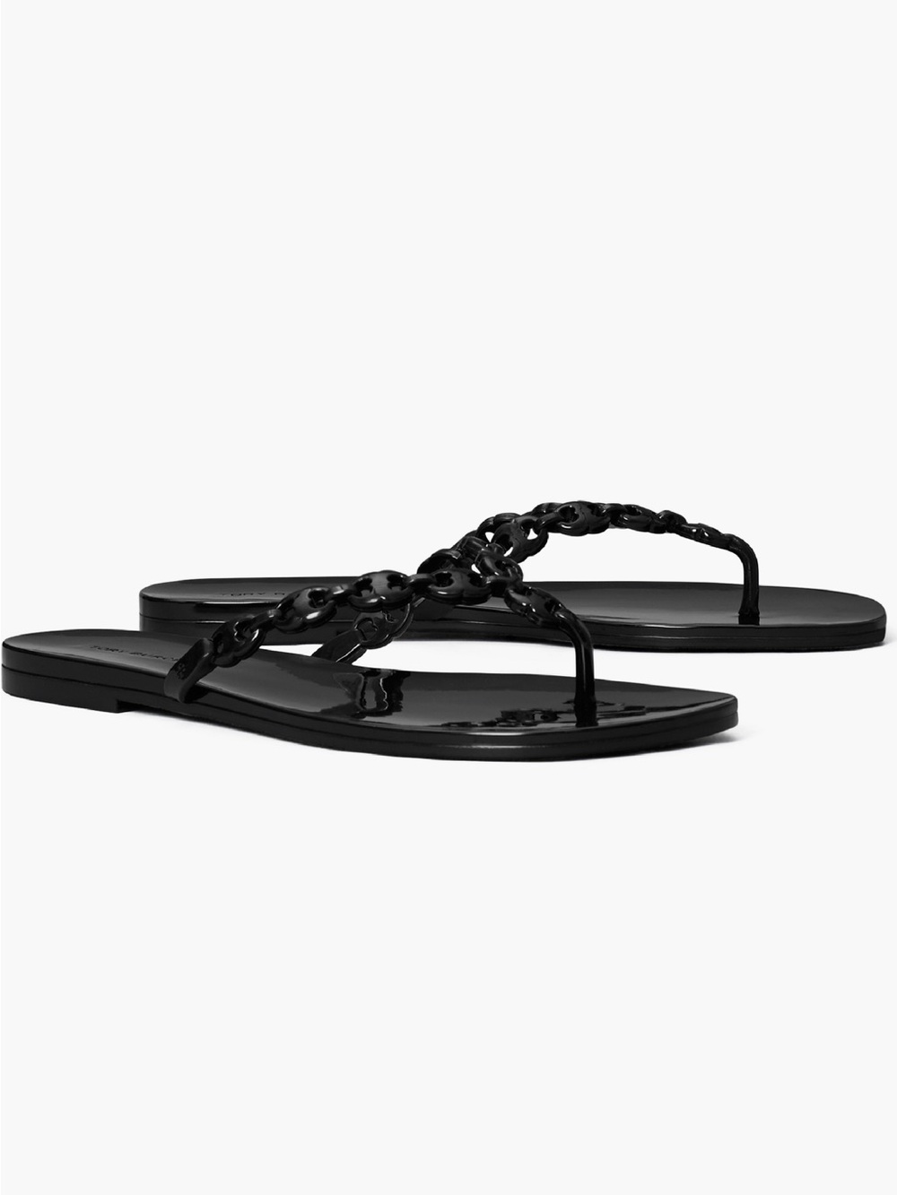 NEW Tory Burch Gemini Link Jelly Flip Flop in Black